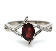 925 ezüst gránát gyűrű 54