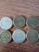 Eladó régi telefon érme(tantusz) 6db!!