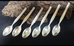 Retro 6 db ezüst kávéskanál 80 g / 916 finomság svéd fémjeles mesterjegyes /1960-70