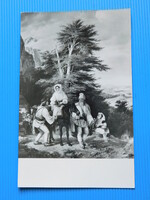 Képeslap / Művészlap, festményről - Barabás Miklós: Vásárra induló román család