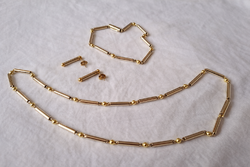 14K arany ékszerszett – nyaklánc + karkötő + fülbevaló (32,7 g)