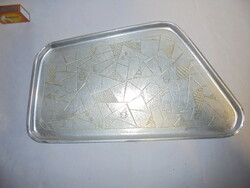 Retro kávéscsésze, kávészem mintás alumínium tálca