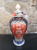 Imari stílusú Japán porcelán fedeles váza