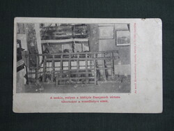 Képeslap, Arad,Damjanich tábornok vesztőhely szekér,kiadja Gyűjtő-bizottság,Kossuth alapra,1900