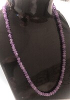 Lepidolit nyaklánc rondellekből felépítve