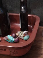 Miniatűr, kerámia vadréce - kézi festetten /  2 db.