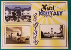 Hotel Kristály, Keszthely, kastély, reklám képeslap, postatiszta