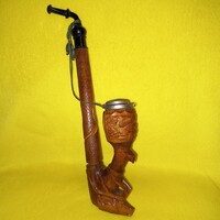 Antik, Szarvasfejes fa pipa, tajtékpipa.