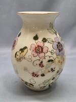 Zsolnay kézzel festett pillangós porcelán váza