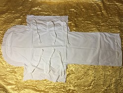 Szép madeirás fehér pamut vászon pólya huzat vintage baba kelengye