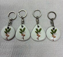 Kalocsai porcelán kulcszartó, 4db-os 