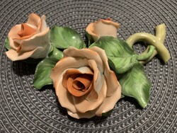 Herendi kézi festésű porcelán rózsa