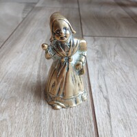 Szép antik réz kisasszony csengő (9,5 cm)
