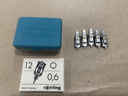 Vintage Rotring Graphos műszaki rajztollhegy készlet, 5 db