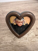 Kis szív alakú fotókeret mágneses hátlappal – 20. század vége, Made in China