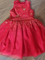 128-as,tűzpiros, csillogós " hercegnős " ruha