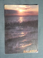 Képeslap,Balaton part,naplemente látkép,részlet, 1990-