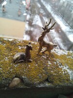 Réz mini őzike,szarvas vitrindísz.