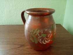 Régi virágmintás szilke köcsög korsó kancsó 1