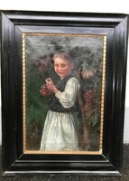 PESKE GÉZA (1859 - 1934) Fiatal fiú szőlővel !!