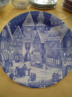 IRONSTONE Underglatze kínáló vagy süteményes tál hibátlan 24cm EXTRA