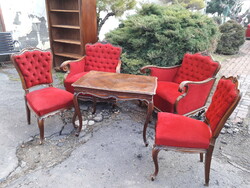 Neobarokk, fotel, szék, asztal / garnitúra.