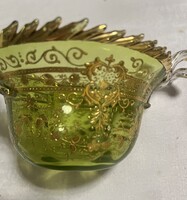 Festett üveg régi kis tálka