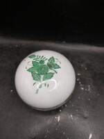 Herendi Apponyi mintás bonbonier, zöld, 9 cm-es. 4279b