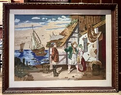 Kézi szövésű óriásgobelin (130cmx100cm) – 1970-es évek - ukrán képzőművész alkotása