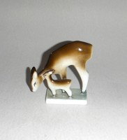 ZSOLNAY PORCELÁN ŐZ CSALÁD FIGURA