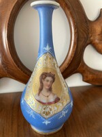 BIEDERMEIER TEJÜVEG VÁZA - SISSI PORTRÉ