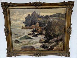 Kárpáthy Jenő mediterrán Olasz tájkép Szardínia