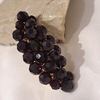 Régi aranyozottkristály  bross 4 cm-es