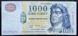 1000 forint 2002 DB, EF.