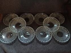 10db gyönyörű kristály süteményes kínáló tálka/ cserelehetőség játékokra,kisautókra,..