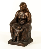 Borsos Miklós - Anya gyermekével 29 x 15 x 15 cm bronz