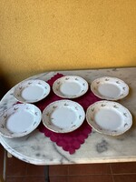 Zsolnay porcelán barack virágos kistányér 6 darab.