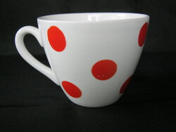 Gránit kerámia piros pöttyös csésze bögre