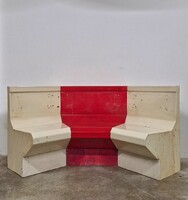 Retro, vintage space age fiberglass corner sofa, restaurant bench