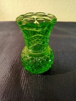 Zöld üveg mini váza