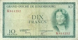 10 frank francs 1954 Luxemburg 1.