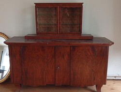 Antik jelzett LINGEL vitrines tálaló komód