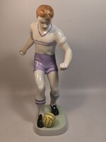 Hollóházi focista nagy méret-Újpest. Ritkaság!