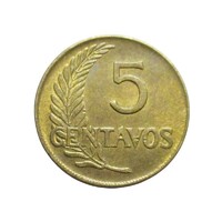 Peru,5 centavos 1962 - kerek 9-es típus aUNC+ réz