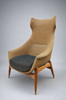 Mid century extra magastámlás füles fotel Gaubek Júlia