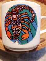 Alföldi porcelán rák csillagjegyes bögre
