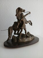 Lovát fékező lovas, antik bronz szobor, í"Marly Horse" másolata