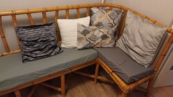 Egyedi L alakú vintage nád sarokpad