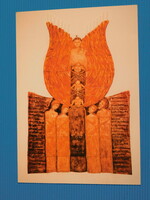 Képeslap / művészlap / dombormű: Rajzik Mária: Ima Magyarországért / Magyar Szentek Temploma