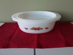 Hőálló tejüveg nagyméretű, fedeles tál Arcopal France